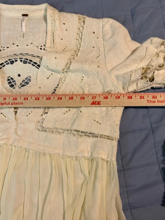 Free People dreamland cutwork mini dress size 10 - Picture 8 of 15